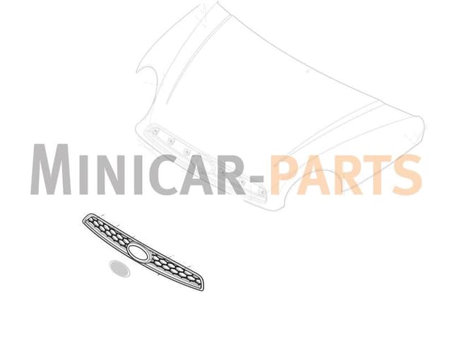Grill Motorhuv Microcar MGO3 och MGO4