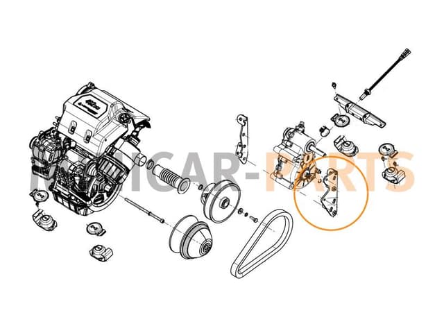 Vänster motor–växellådskonsol Ligier / Microcar / Dué